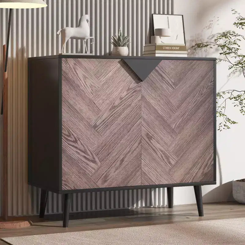 Mobile contenitore da 80 cm con ripiano e ante, madia moderna, mobiletto indipendente per sala da pranzo, soggiorno o ingresso
