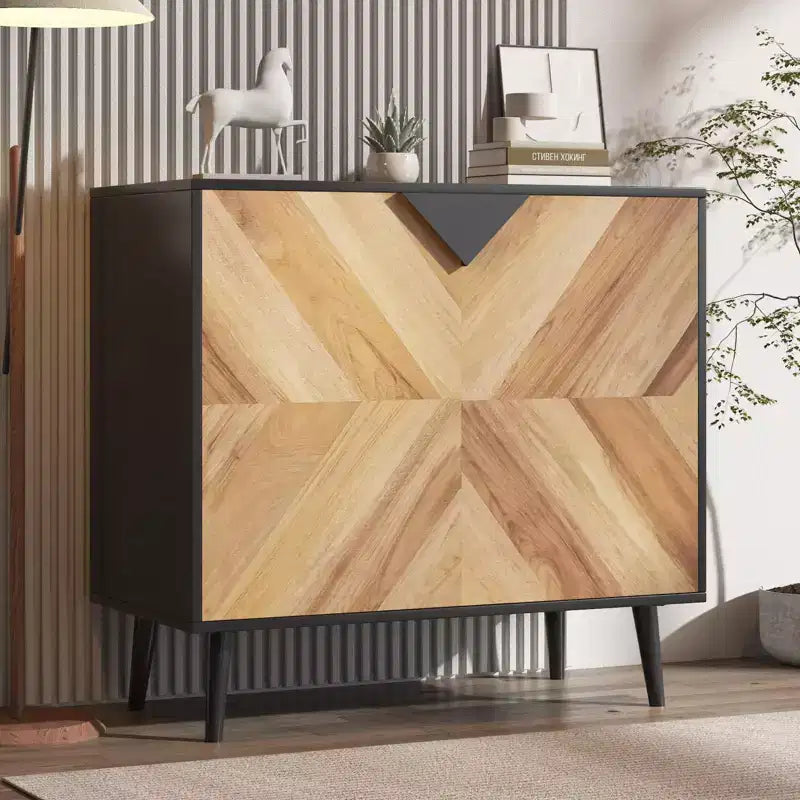 Mobile contenitore da 80 cm con ripiano e ante, madia moderna, mobiletto indipendente per sala da pranzo, soggiorno o ingresso
