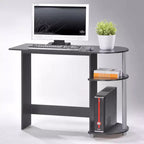 Scrivania multimediale per laptop Redmon Computer per casa o ufficio con ripiani portaoggetti, nera