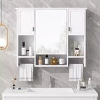 Mobiletto da bagno, armadietto a muro con specchio, portasciugamani, pensile in legno per cucina, soggiorno, lavanderia
