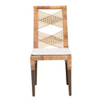 Set 2 sedie da pranzo in rattan Poltak marrone