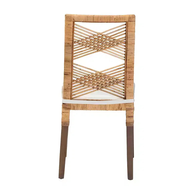 Set 2 sedie da pranzo in rattan Poltak marrone