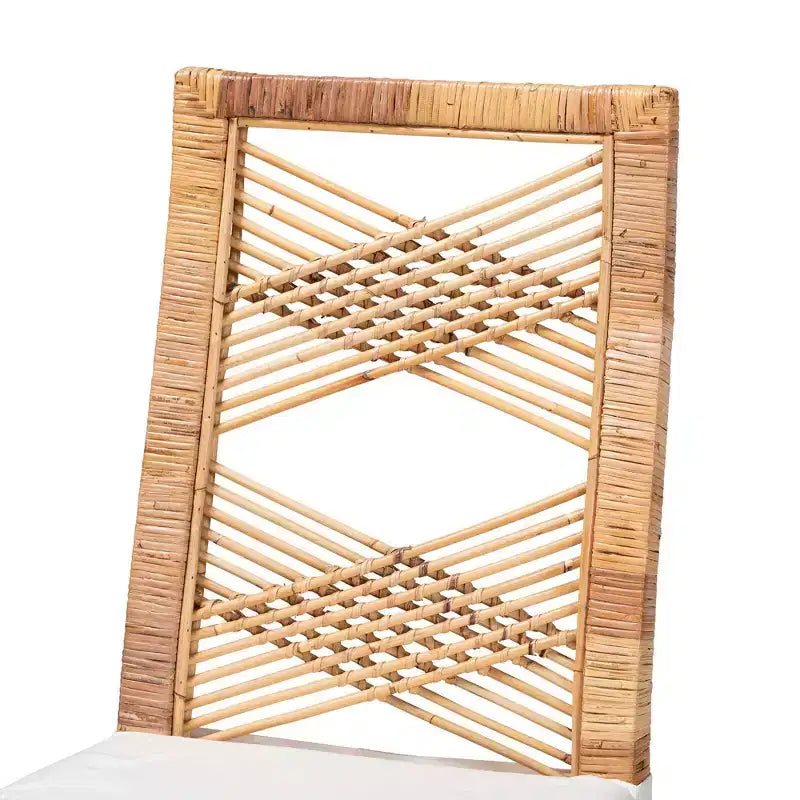 Set 2 sedie da pranzo in rattan Poltak marrone