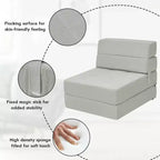 Poltrona Tri-Fold Pieghevole a Scomparsa Chaise Longue Convertibile Divano Letto Dormitorio Grigio