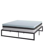 Flash Furniture 14 Inch Metal Platform Bed Frame with 10 Inch Pocket Spring Mattress in a Box and 2 Inch Cool Gel Memory Foam Topper