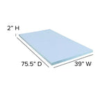 Telaio letto a piattaforma in metallo da 14 pollici con materasso a molle insacchettate da 10 pollici in scatola e topper in memory foam con gel rinfrescante da 2 pollici