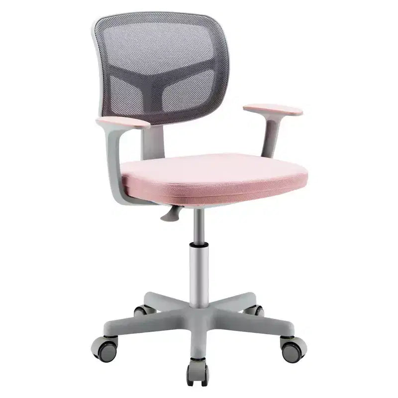 Sedia da scrivania per bambini regolabile in altezza con rotelle con freno automatico Blu/Rosa