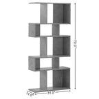 Scaffale a Scala a 5 Cubi, Angolare Autoportante, Espositore Libreria