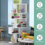 Scaffale a Scala a 5 Cubi, Angolare Autoportante, Espositore Libreria