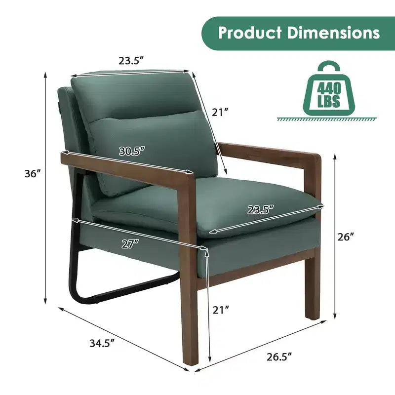 Set di 2 Poltrone Moderne Accent Lounge con Gambe in Legno e Staffa in Acciaio Giallo/Blu/Verde