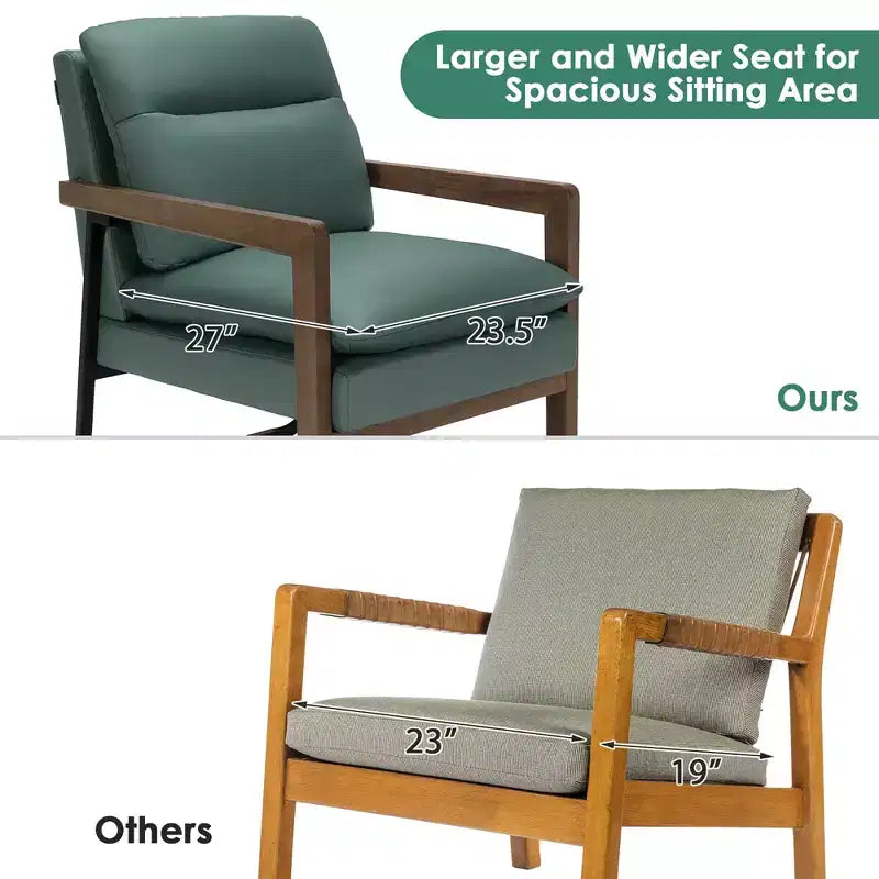 Set di 2 Poltrone Moderne Accent Lounge con Gambe in Legno e Staffa in Acciaio Giallo/Blu/Verde