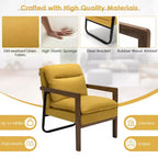 Set di 2 Poltrone Moderne Accent Lounge con Gambe in Legno e Staffa in Acciaio Giallo/Blu/Verde