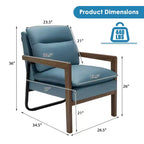 Set di 2 Poltrone Moderne Accent Lounge con Gambe in Legno e Staffa in Acciaio Giallo/Blu/Verde