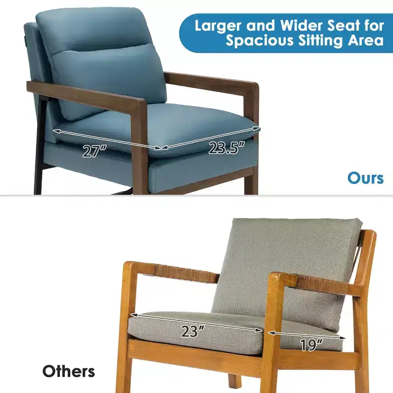 Set di 2 Poltrone Moderne Accent Lounge con Gambe in Legno e Staffa in Acciaio Giallo/Blu/Verde