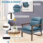 Set di 2 Poltrone Moderne Accent Lounge con Gambe in Legno e Staffa in Acciaio Giallo/Blu/Verde