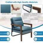 Set di 2 Poltrone Moderne Accent Lounge con Gambe in Legno e Staffa in Acciaio Giallo/Blu/Verde
