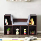 Mobile contenitore per bambini a 6 scomparti, libreria imbottita, scaffale multiuso per la lettura, marrone